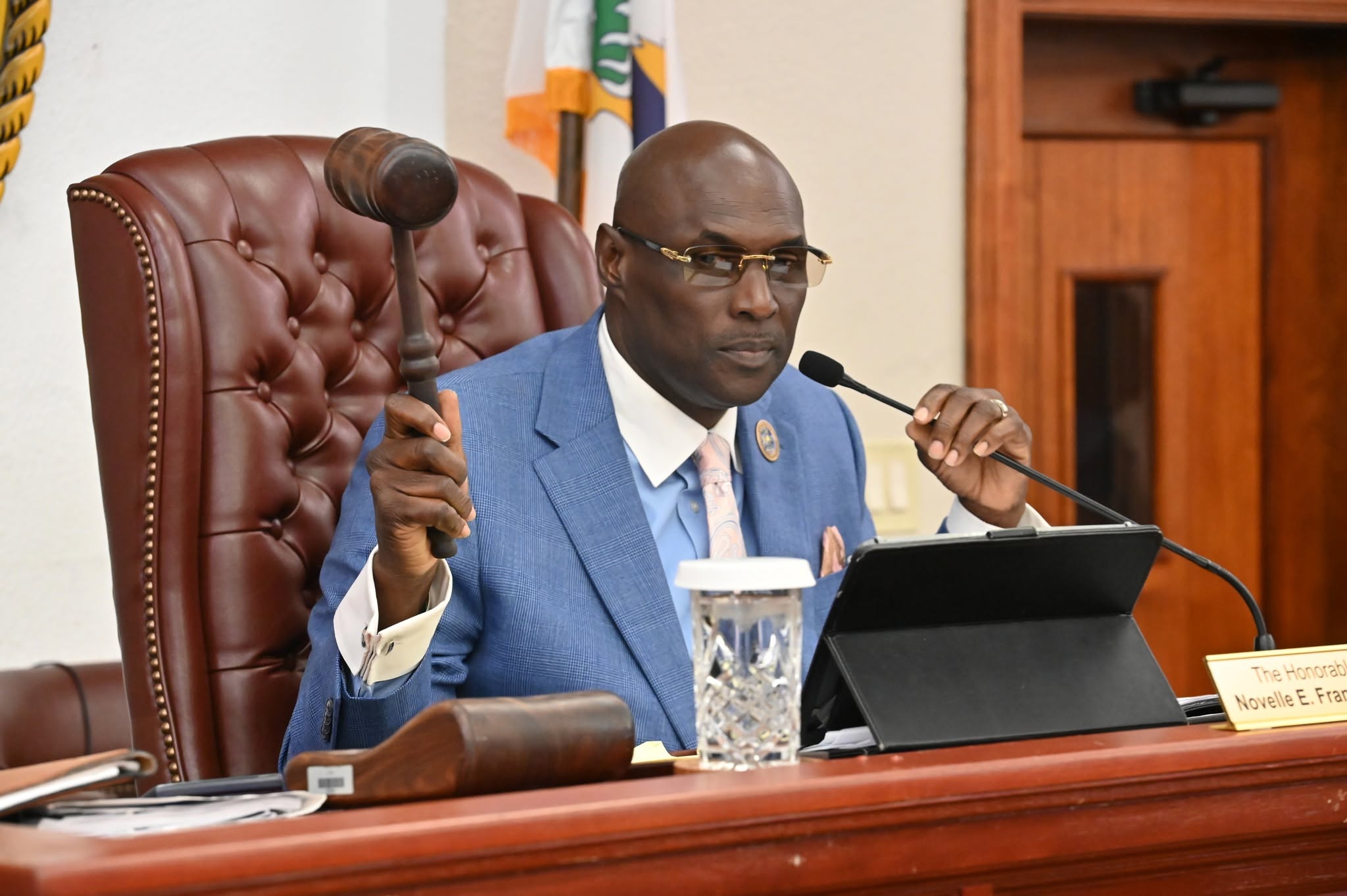 Chair of the Committe on Budget, Appropriations and FInance, Novelle E. Francis Jr. Chairs the meeting on June 8, 2026.